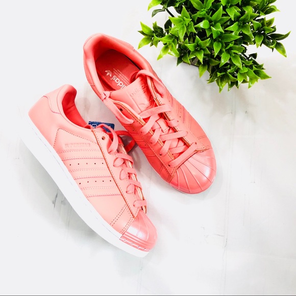 adidas Shoes - {Adidas} Pink Superstar Metal Toe Sneakers